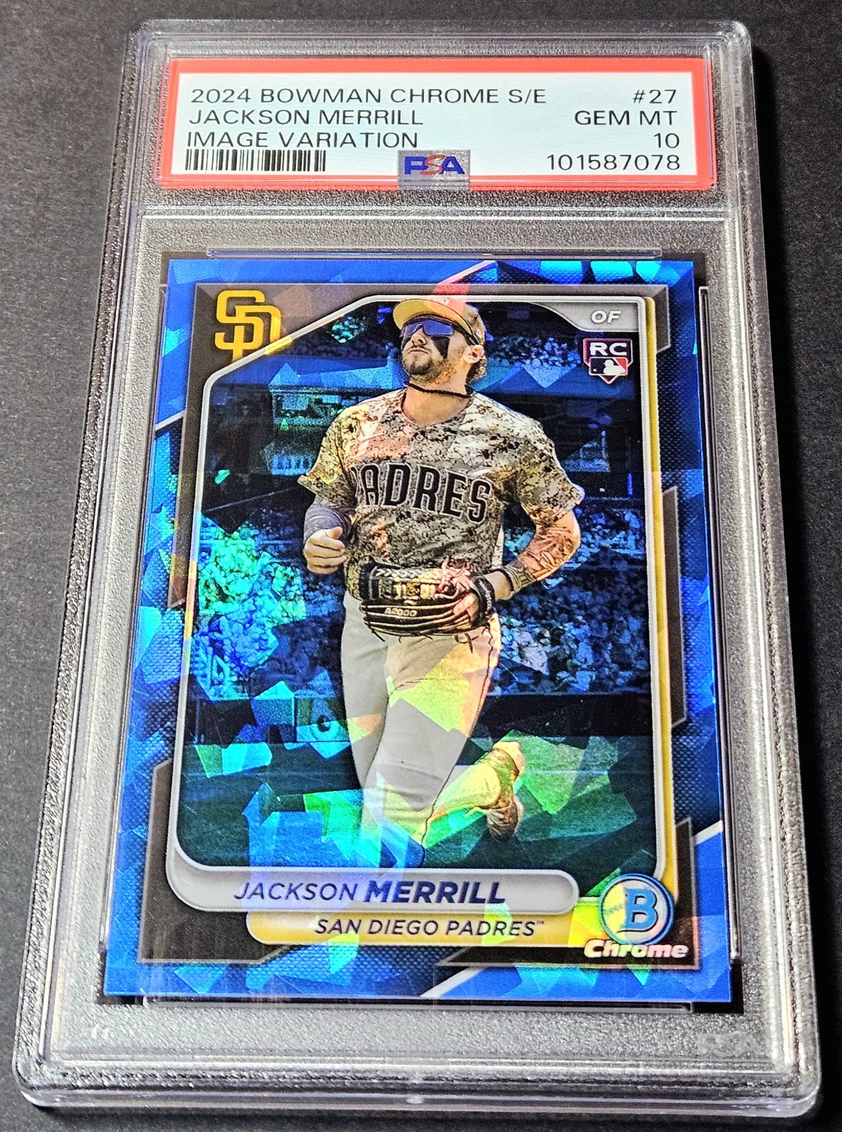Jackson Merrill Bowman Chrome Sapphire Rookie Image Variation 2024 RC PSA 10 #27