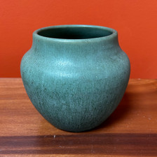Hampshire Pottery 5 in. Matte Green Vase, Bulbous form--Classic