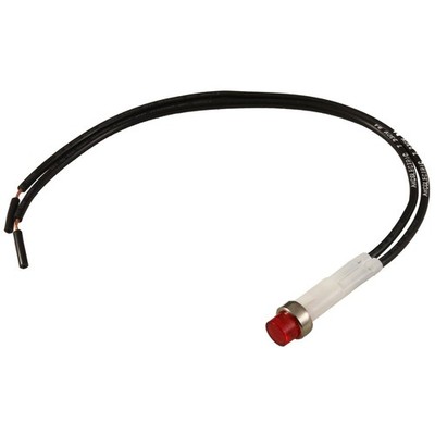 Indicator Light, 230v, 1/4 Hole Size, Push Thru, Red :