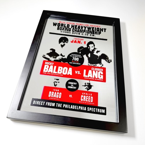 Rocky Balboa vs. Clubber Lang 11" Collectors Series Bar Mirror - 2006 RARE