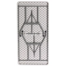 Bowery Hill Transitional Metal/Plastic Blow Molded Folding Table in White