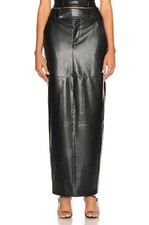Elegant Women's Genuine Leather Maxi Skirt Chic Timeless Casual Outfit