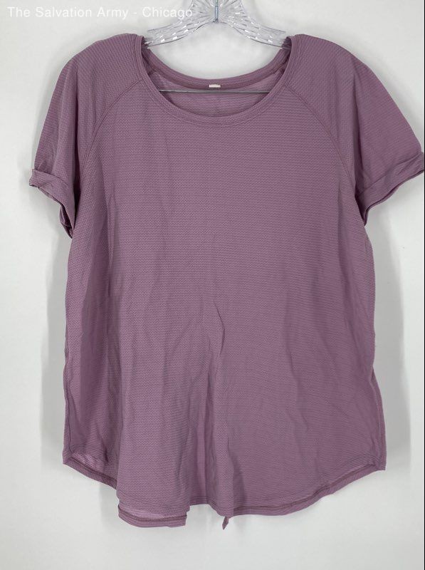 Lululemon Womens Purple Short Sleeve Crew Neck T-Shirt Top Size X-Large