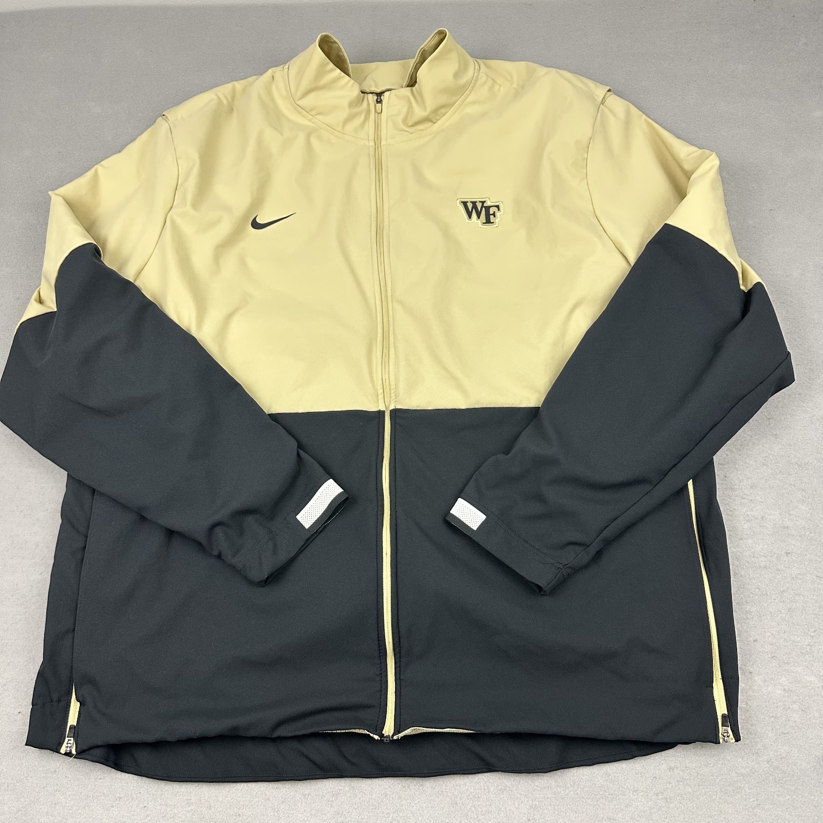 SACAI X NIKE Giacca Wake Forest Demon Deacons uomo 3XL alta nero oro Nike sul campo zip laterale