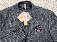 PJ Paul Jones M Wool Blend Jacket Sport Coat Men's Houndstooth Gray Black NWT