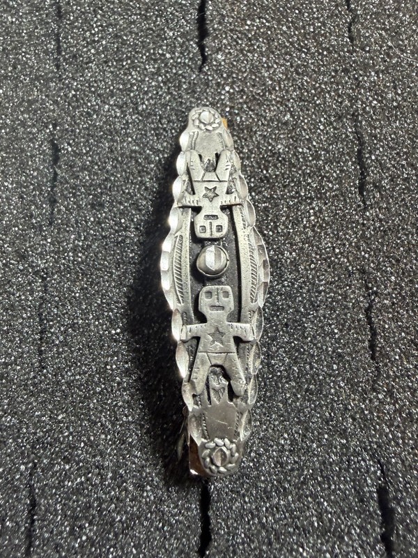 VINTAGE SOUTHWESTERN STERLING SILVER HAIR BARRETTE NAVAJO NATIVE AMERICAN