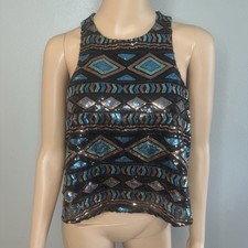 Show Me Your Mumu Crop Top Multicolor Sequin Sz S