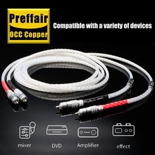 Cavo di interconnessione hifi Preffair 6AG placcato argento 2RCA prolunga audio OCC