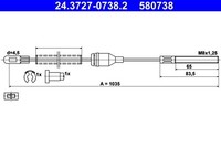 NEU - ATE 24.3727-0738.2 Seilzug, Feststellbremse FüR Opel