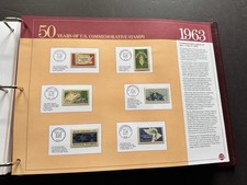 Panel de exhibición de estampillas de Estados Unidos 1963 #1230-41 +13 estampillas MNH + envío solo a dirección de Estados Unidos