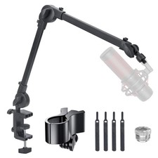 Microphone Boom Arm 360° Rotatable Adjustable Mic Stand w/ 3/8''to 5/8'' Adapter