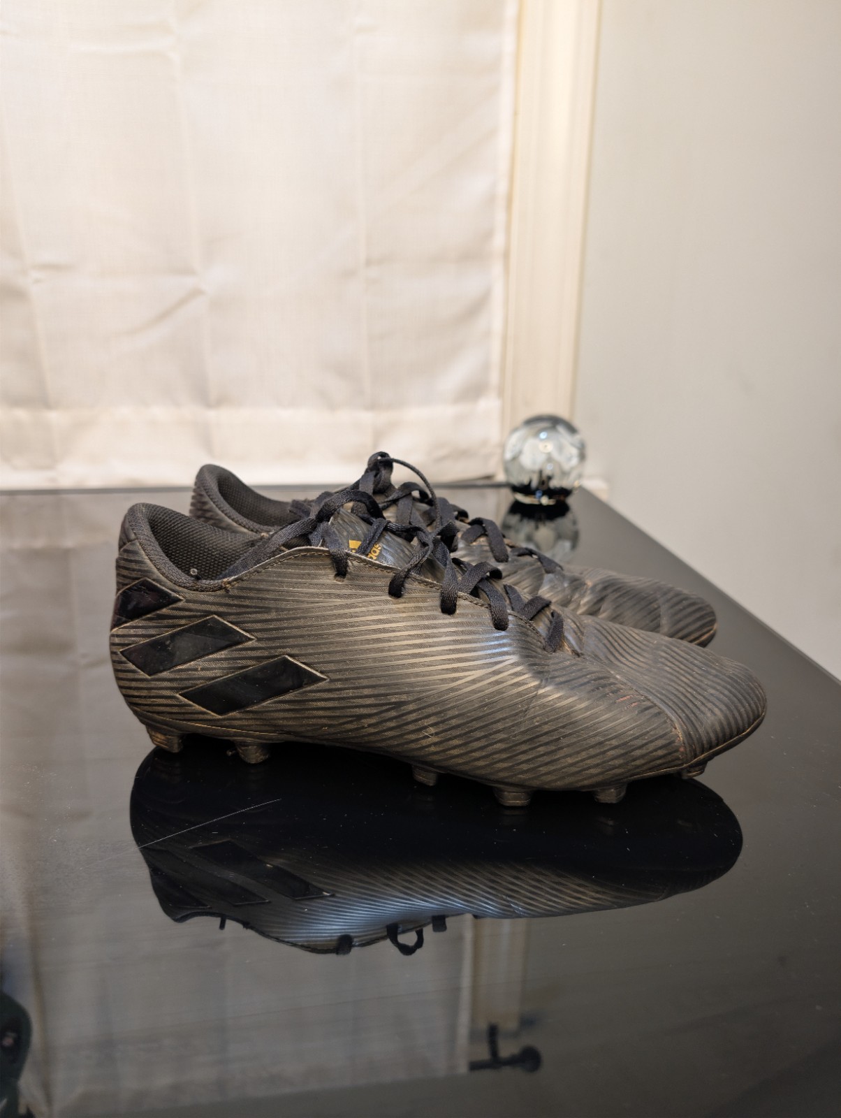 Adidas Nemeziz 19.4 F34394 Mens Soccer Cleats Core Black Gold Size 10.5