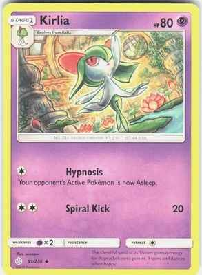 Kirlia 81/236 Uncommon Cosmic Eclipse Pokemon Near Mint