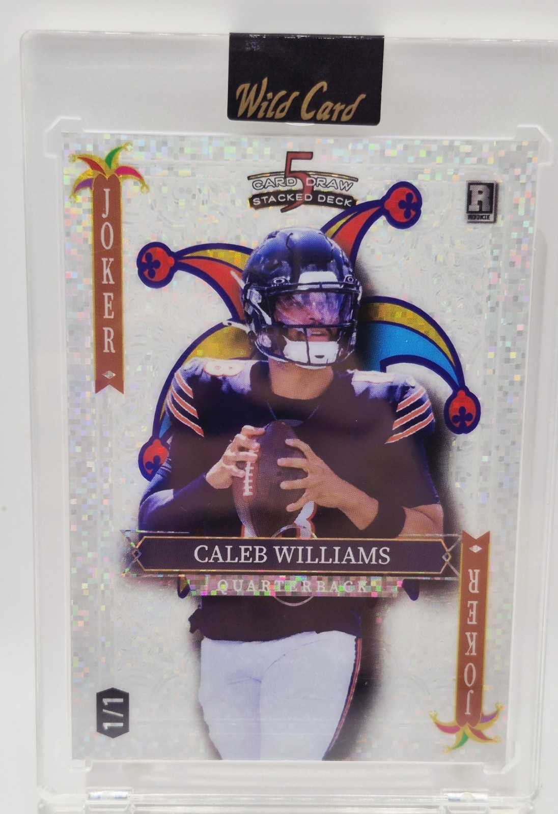 2024 Wild Card 5 Card Draw Stacked White Prizm Joker 1/1 CALEB WILLIAMS Rookie