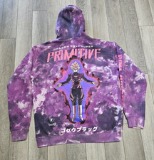 Primitive Dragon Ball Z SUPER GOKU BLACK ROSE Hoodie Mens M Purple Skate Anime