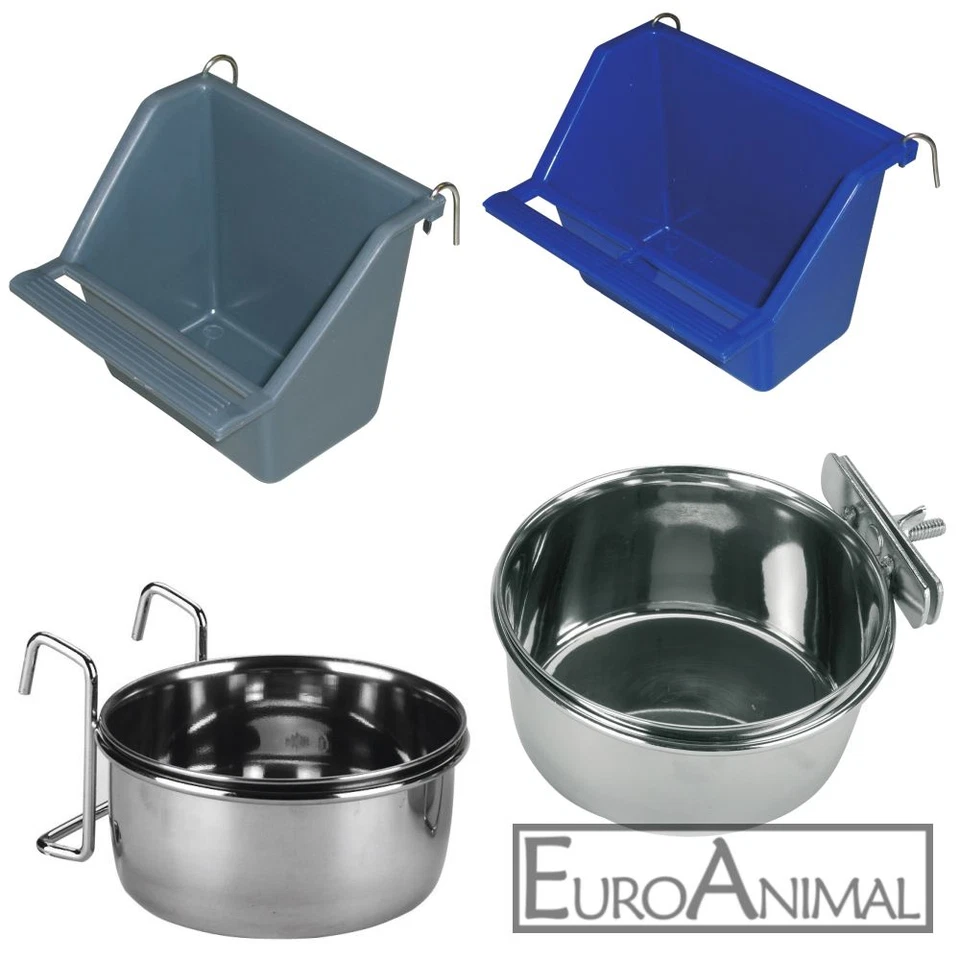 KERBL Vogel-Tränke Futter-Napf Wasser-Napf Futter- und Wassernapf mit Halterung Vögel