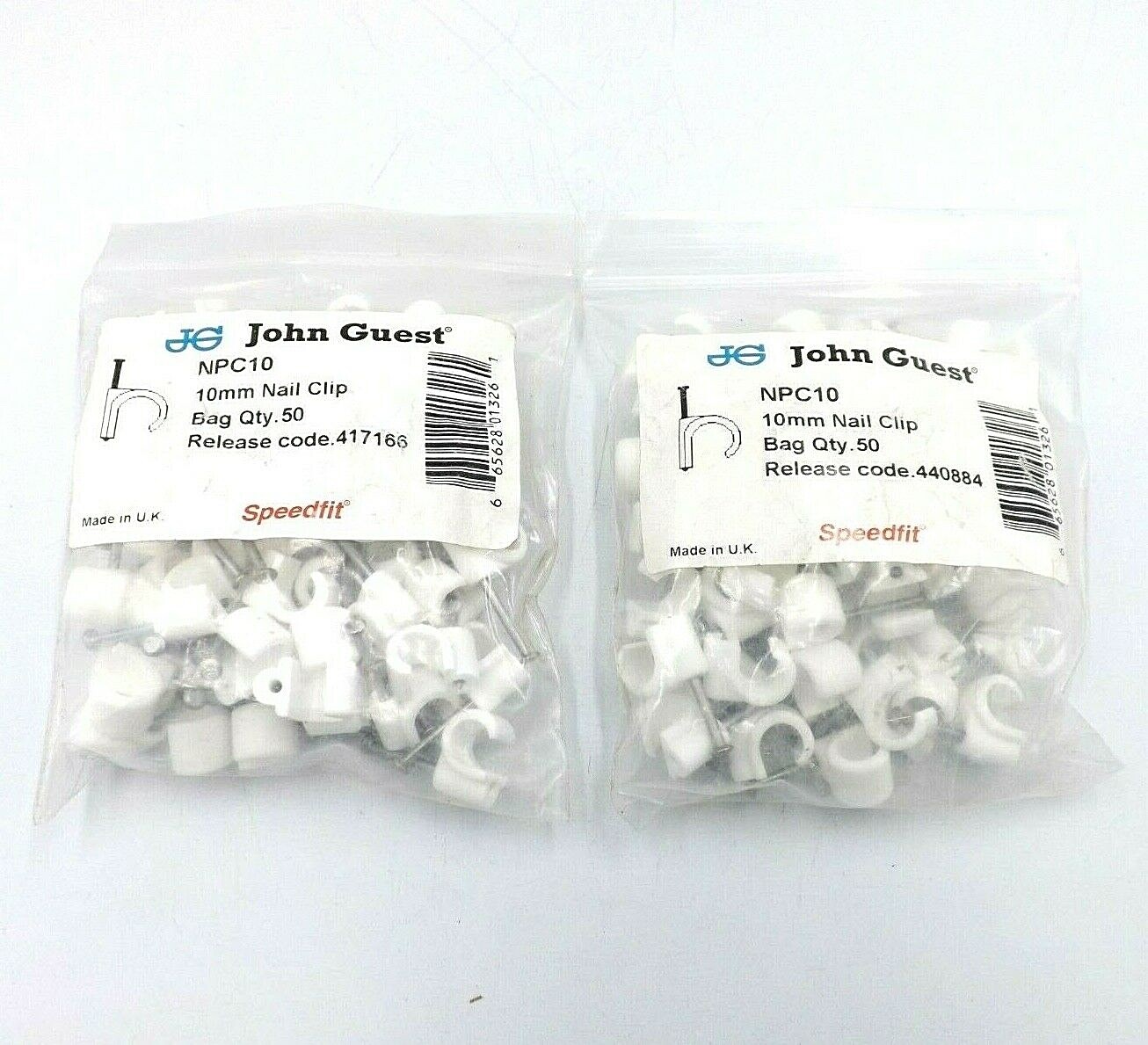 10mm (Qty: 100) White Nail Clips NPC10 - VAT INC