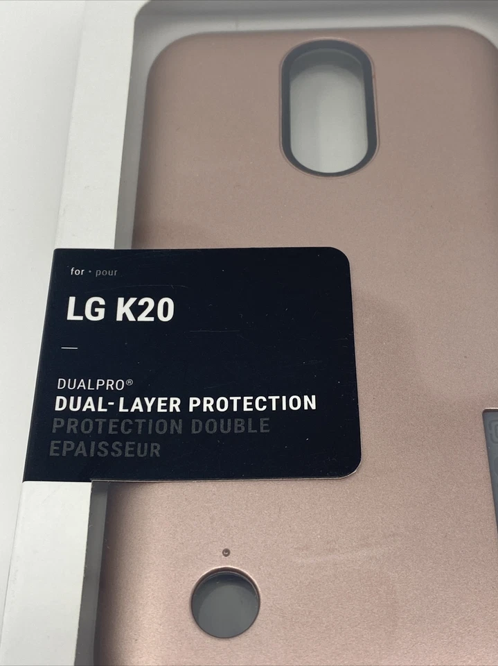 Funda Serie Incipio DualPro para LG K20 - Oro Rosa/Gris Claro Humo Foto 3 de 4