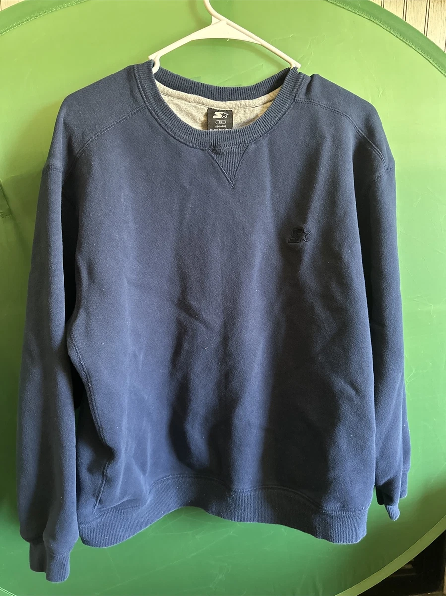 Vintage STARTER Crewneck Pullover Sweatshirt Dark Blue Logo Mens Size XL