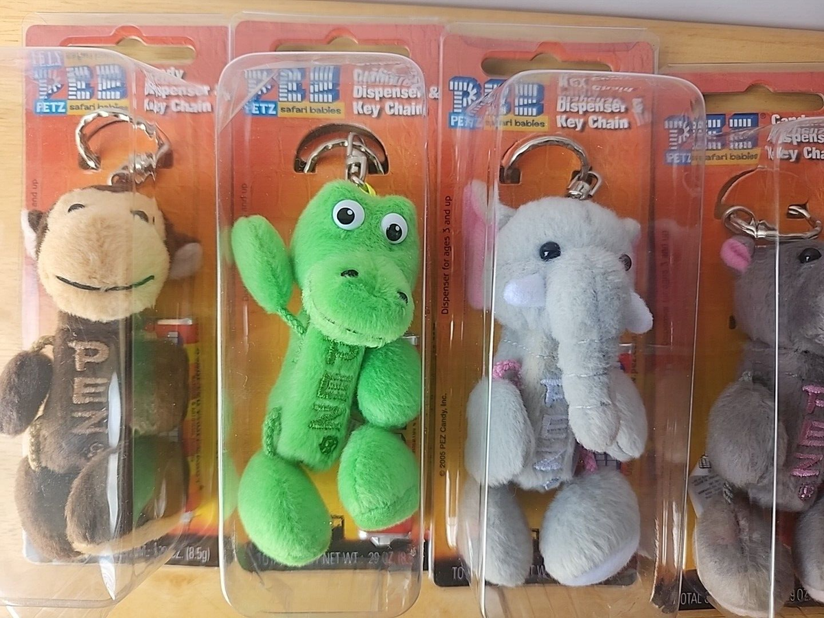 Plush Safari Babies PEZ Candy Dispenser & Clip Key chain 5