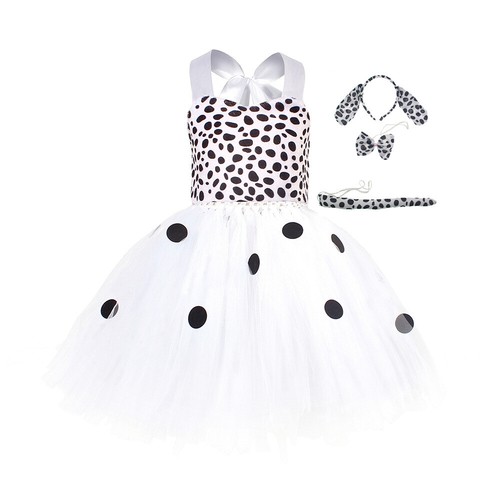 Summer Girl Spotted Dog Cartoon Cosplay Stage Show Hair Tie Bow Tie Tutu Set - Picture 2 of 21