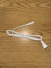 2 Prong Power Cord - Polarized (Square/Round) UL Listed - White, 6ft Power Cable