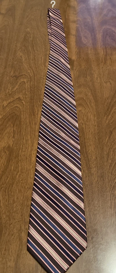 F/X Fusion NUEVO CON ETIQUETAS Para hombres Corbata Patrón Rayas Hecha a Mano 100% Seda Foto 2 de 4