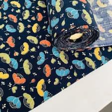 Navy Sweetie Wool UnUsed BOLT By the Yard Japanese Kimono Fabric BW22