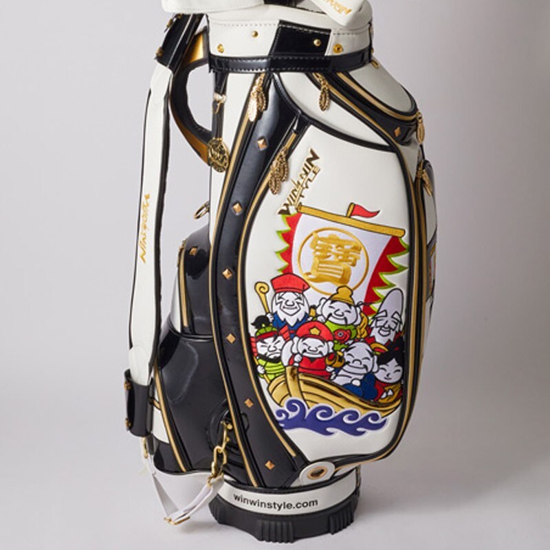 WINWIN STYLE Golf Japan 2023 SEVEN GODs CART BAG CB381 Black Caddy 9.0