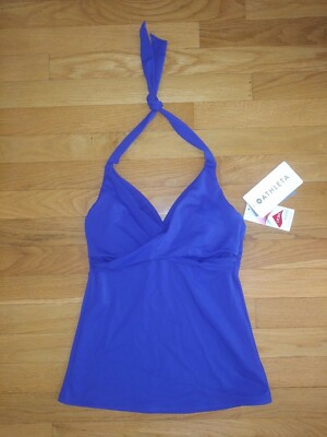 NWT $79 32 D/DD Athleta Dark Bright Bra Cup Wrap Halter Tankini Swim Top 