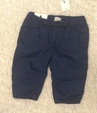 BABY GAP SIZE 0 3 MONTHS NAVY BLUE 100 JERSEY LINED ELASTIC CUFF PULL-ON PANTS