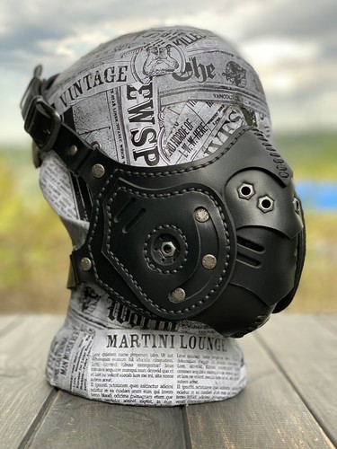 Face Leather Mask Leather Face Cover Leather Mask steampunk Protective mask - Picture 8 of 10