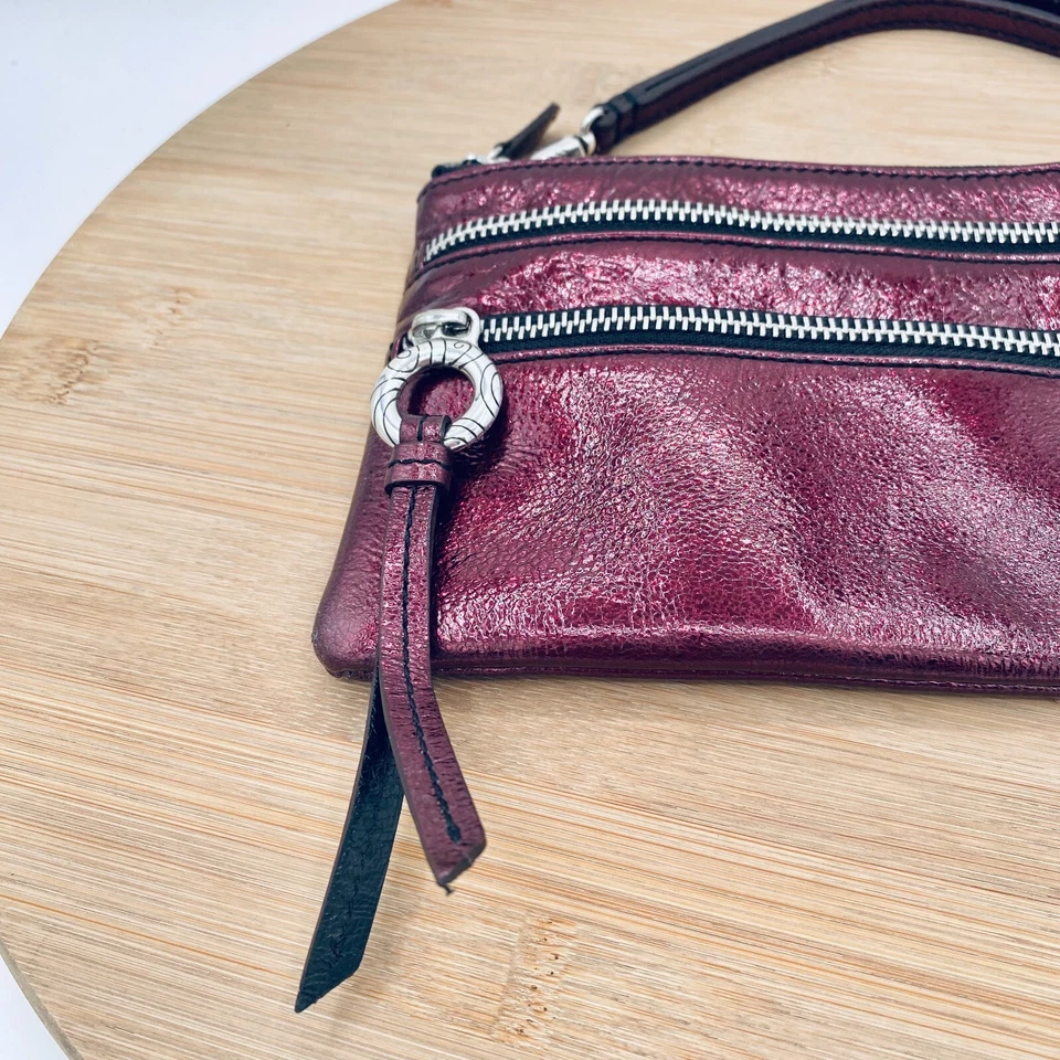 Cartera Brighton Muñequera S Cuero Rojo Doble Cremallera Multi Bolsillo Foto 3 de 4