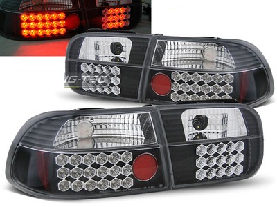 Takavalot for Honda CIVIC 91-95 3D mustalle LEDille LDHO04WL XINO US