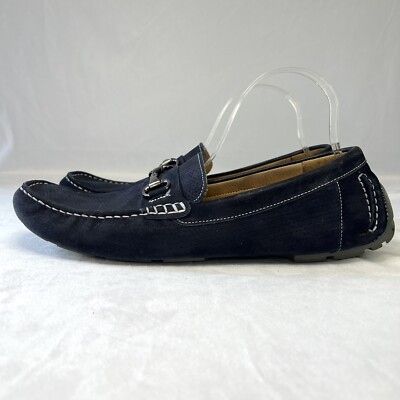 1901 Navy Leather Driving Loafers Shoes Mens Size 11.5M Made  display picture 1