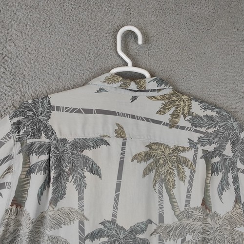 Camisa Hawaiana Tommy Bahama Para Hombre XL Extra Grande 100% Seda Azul Rayas Campamento - Imagen 10 de 13