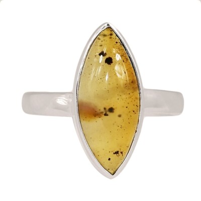 Natural Montana Agate From The Yellowstone River 925 Silver Ring s.9.5 CR69405
