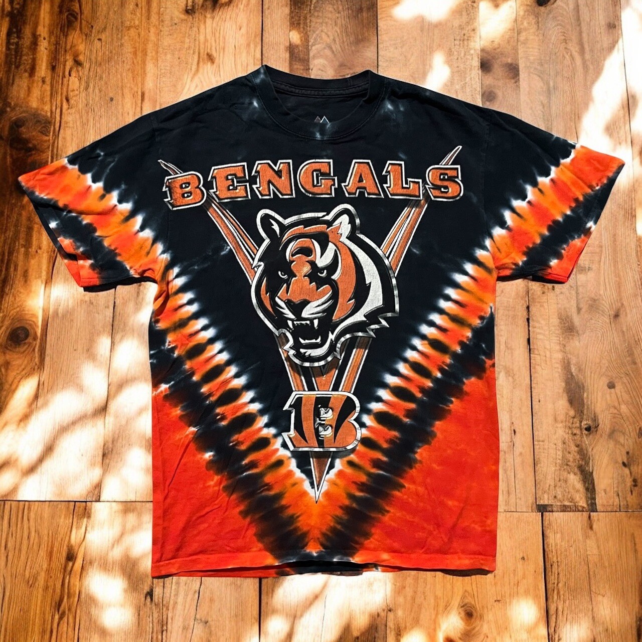 Vintage 90’s Y2K Cincinnati Bengals Tye Dye NFL Shirt Size Medium Majestic