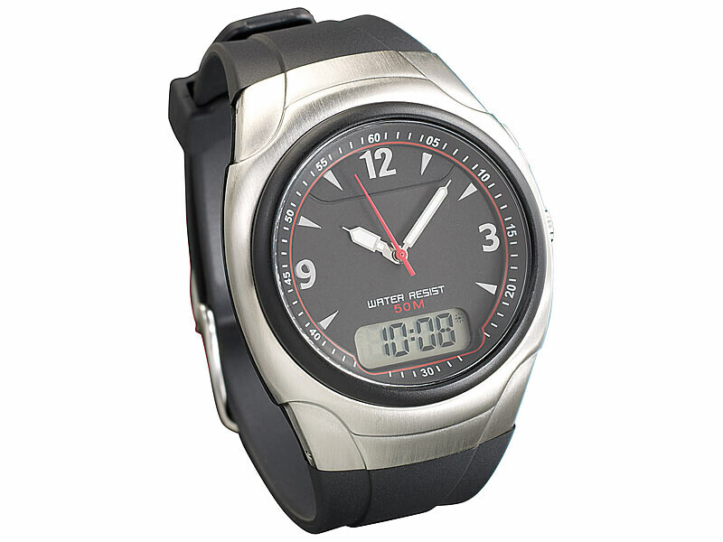 Montre bracelet radio pilotée homme montre étanche St. Leonhard RC-1240