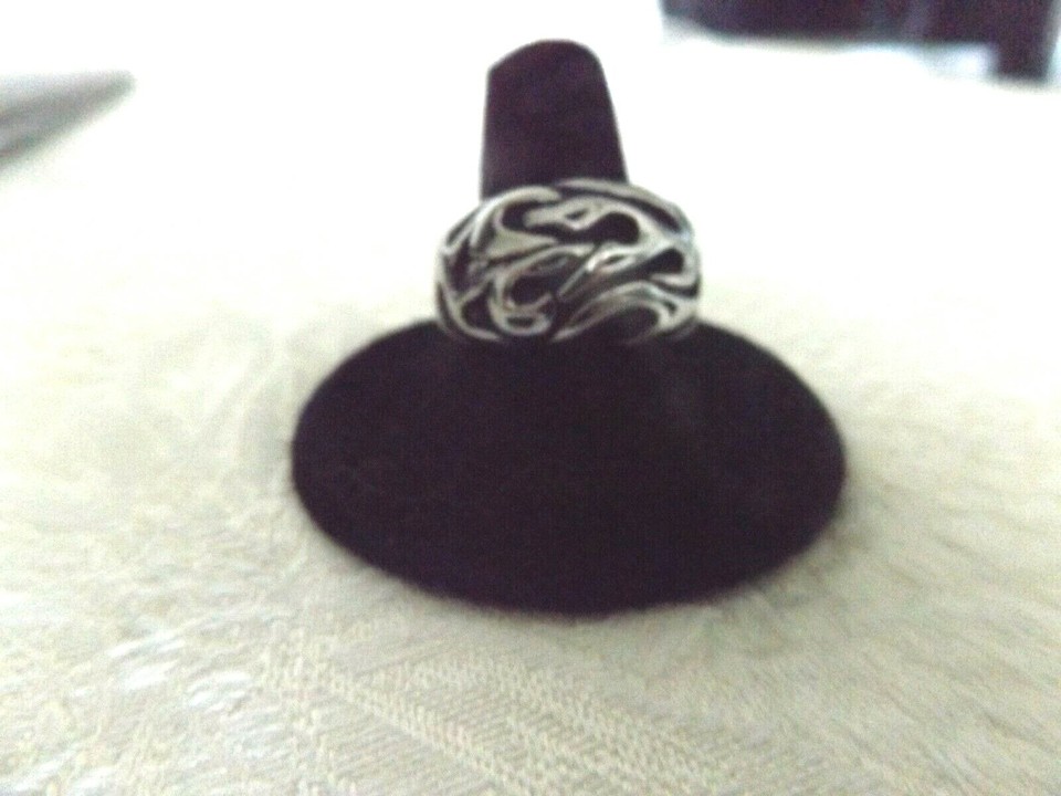 MEN'S STAINLESS STEEL FLAME DESIGN RING SIZE 11.5 | eBay