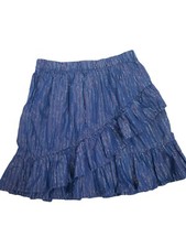 Oshkosh B'Gosh Metallic Thread Ruffle Skirt Red White Blue Size 8 Girls