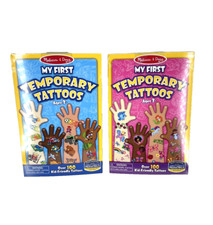 Melissa Doug My First Temporary Tattoos Set Kids Ages 3 Over 100 Designs 2 pack
