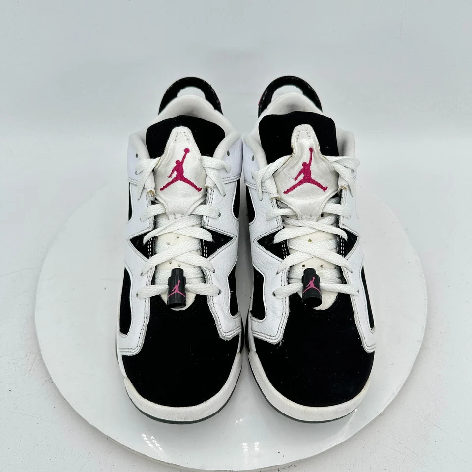 Nike Air Jordan 6 Low Youth Sz 7Y Women 8.5 768878-107 Black White Fuchsia Shoes — 第 3/4 张图片