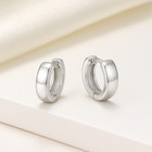 Solid 925 Sterling Silver  14.5mm Chunky Huggie Hoop Earrings Ladies / Mens
