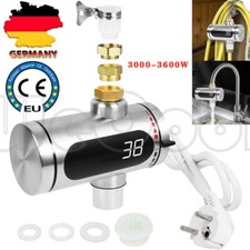 Durchlauferhitzer elektrisch Warmwasserbereiter LED Anzeige Edelstahl 230V 3600W