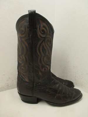 Tony Lama Black Smooth Ostrich Leather Cowboy Boots Style 05622 Mens Size 9.5 D