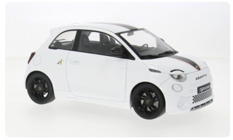 Fiat 500 e Abarth Blanche 2024 voiture miniature 1/18 MCG MDG18497