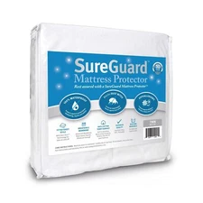 SureGuard Twin Size Mattress Protector - 100% Waterproof, Hypoallergenic - Pr...