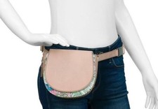 Leather Waist Bag Beige Color, Womens Elegant Belt Hip Bumbag, Fanny Pack