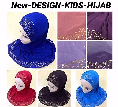 MUSLIM GIRLS KIDS READYMADE HIJAB HEADSCARF GIRLS HIJAB NEW DESIGN UK SELLER P/&P